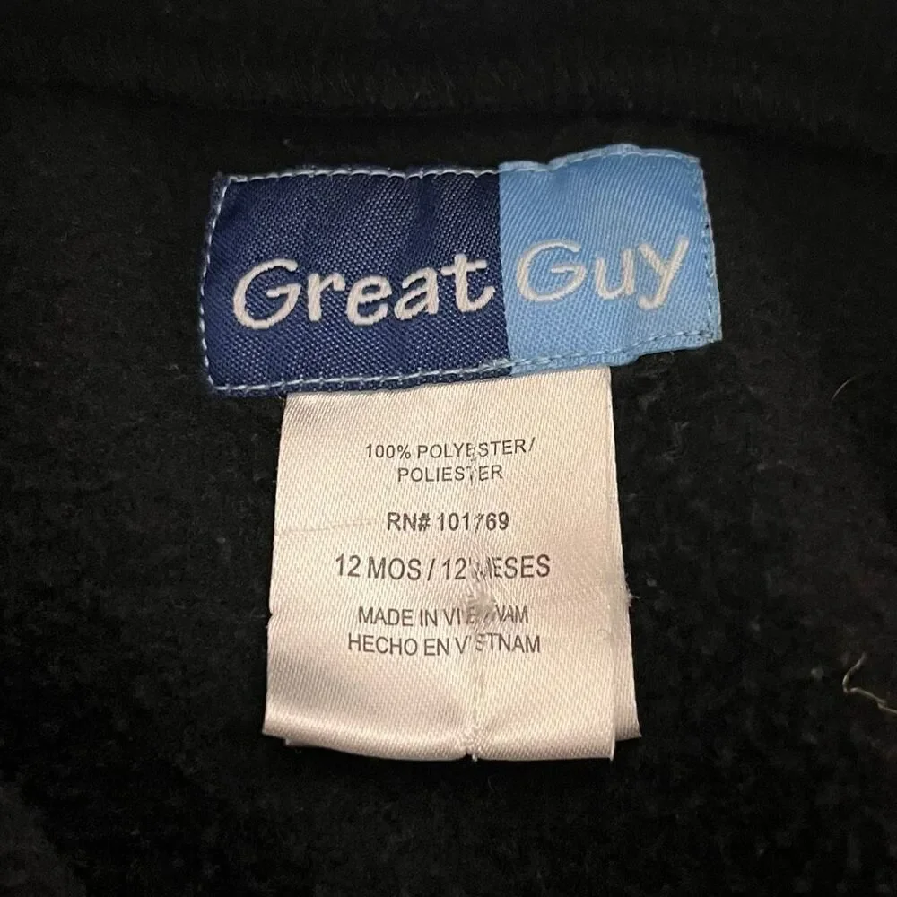 Great Guy Black Fleece Peacoat   Size 12 Months